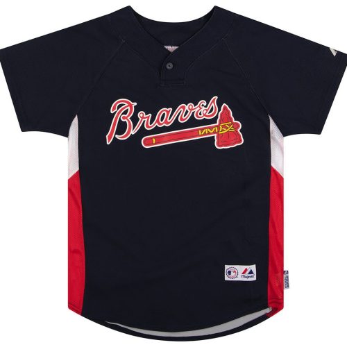2007-09 ATLANTA BRAVES FRANCOEUR #7 MAJESTIC PRACTICE JERSEY Y