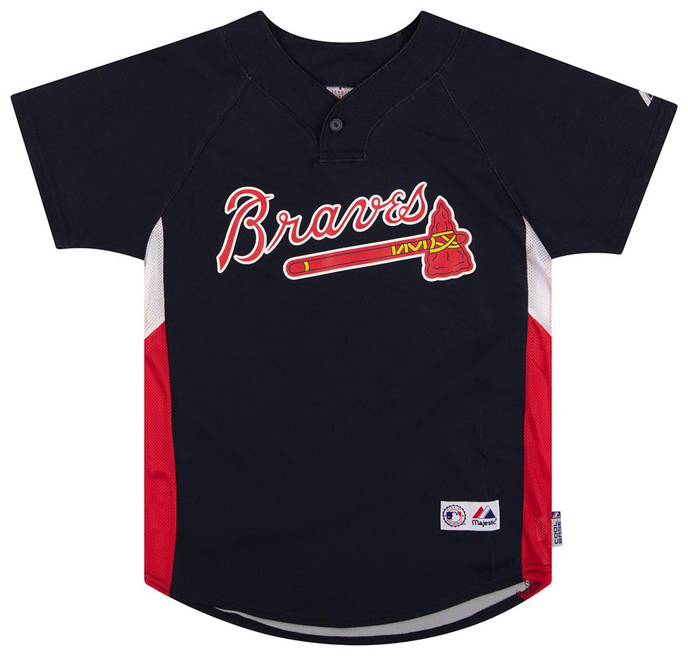 2007-09 ATLANTA BRAVES FRANCOEUR #7 MAJESTIC PRACTICE JERSEY Y 1 bratr0701 front