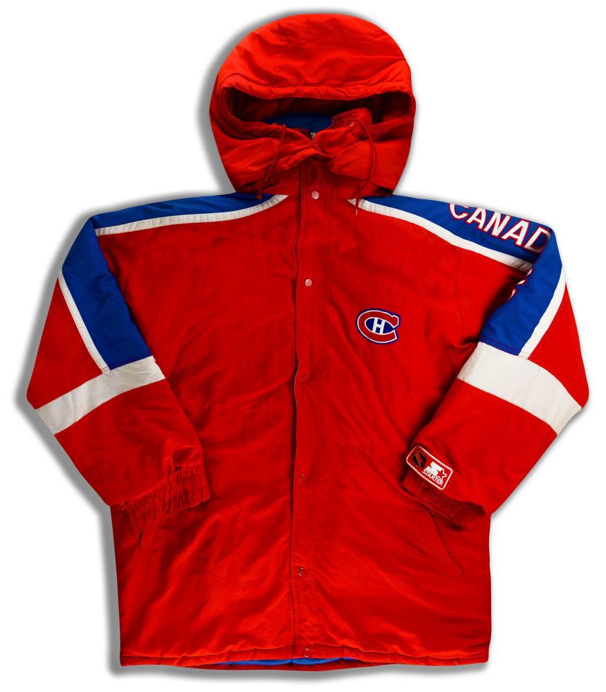 1990's MONTREAL CANADIENS STARTER LONG RAIN COAT XL 1 brc 8126