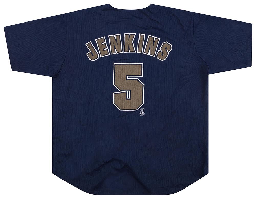 2002 MILWAUKEE BREWERS JENKINS #5 TRUE FAN JERSEY XL 2 bret0201 back