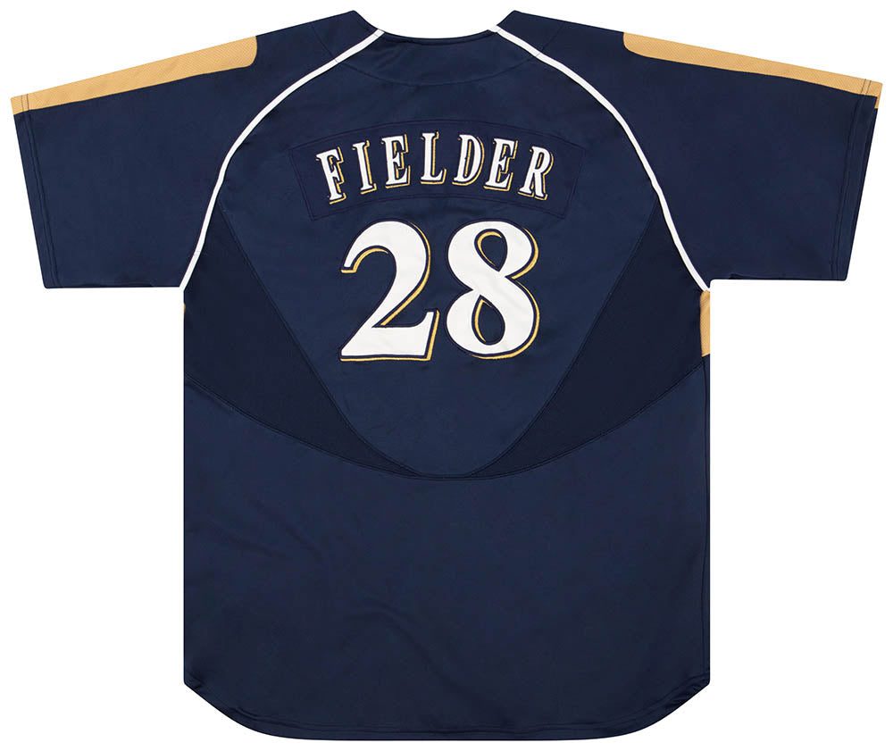 2005-10 MILWAUKEE BREWERS FIELDER #28 NIKE JERSEY L 2 bret0502 back