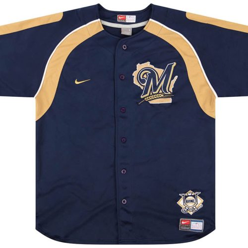 2005-10 MILWAUKEE BREWERS FIELDER #28 NIKE JERSEY L