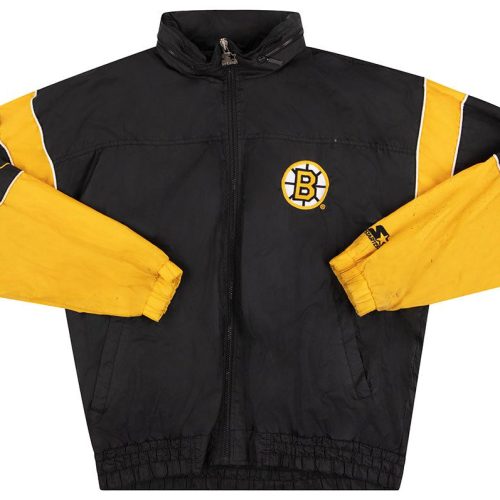 1990's BOSTON BRUINS STARTER HOODED RAIN JACKET L