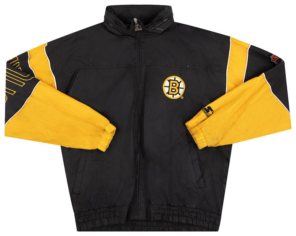 1990's BOSTON BRUINS STARTER HOODED RAIN JACKET L 1 bruj9004 front