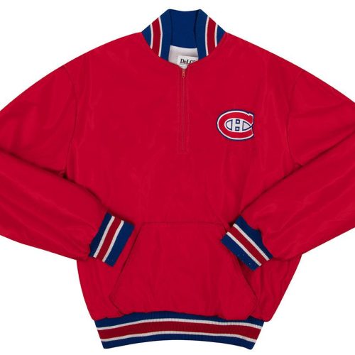 1990's MONTREAL CANADIENS SIGNED SATIN PULLOVER JACKET L