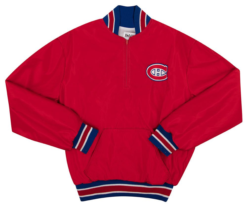 1990's MONTREAL CANADIENS SIGNED SATIN PULLOVER JACKET L 1 canj9005 front