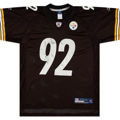 2008-11 PITTSBURGH STEELERS HARRISON #92 REEBOK ON FIELD JERSEY (HOME) L