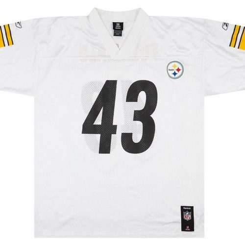 2008-11 PITTSBURGH STEELERS POLAMALU #43 REEBOK REPLICA JERSEY (AWAY) XL