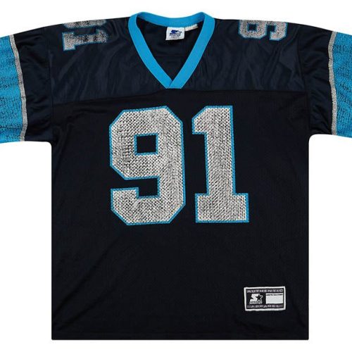 1996 CAROLINA PANTHERS GREENE #91 STARTER JERSEY (HOME) L