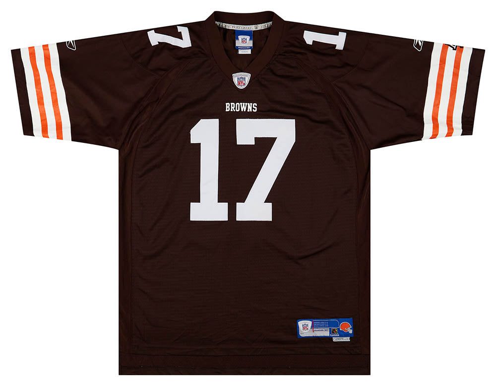 2005-06 CLEVELAND BROWNS EDWARDS #17 REEBOK PREMIER JERSEY (HOME) XL 1 classicamericansports 30