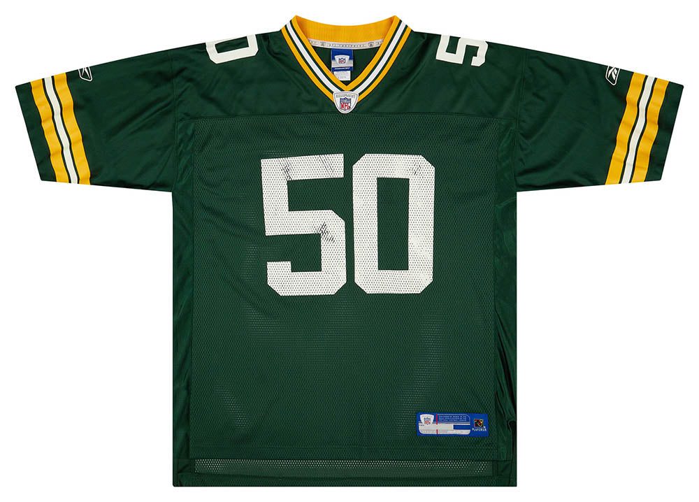 2006 GREEN BAY PACKERS HAWK #50 REEBOK ON FIELD JERSEY (HOME) XL 1 classicamericansports 36
