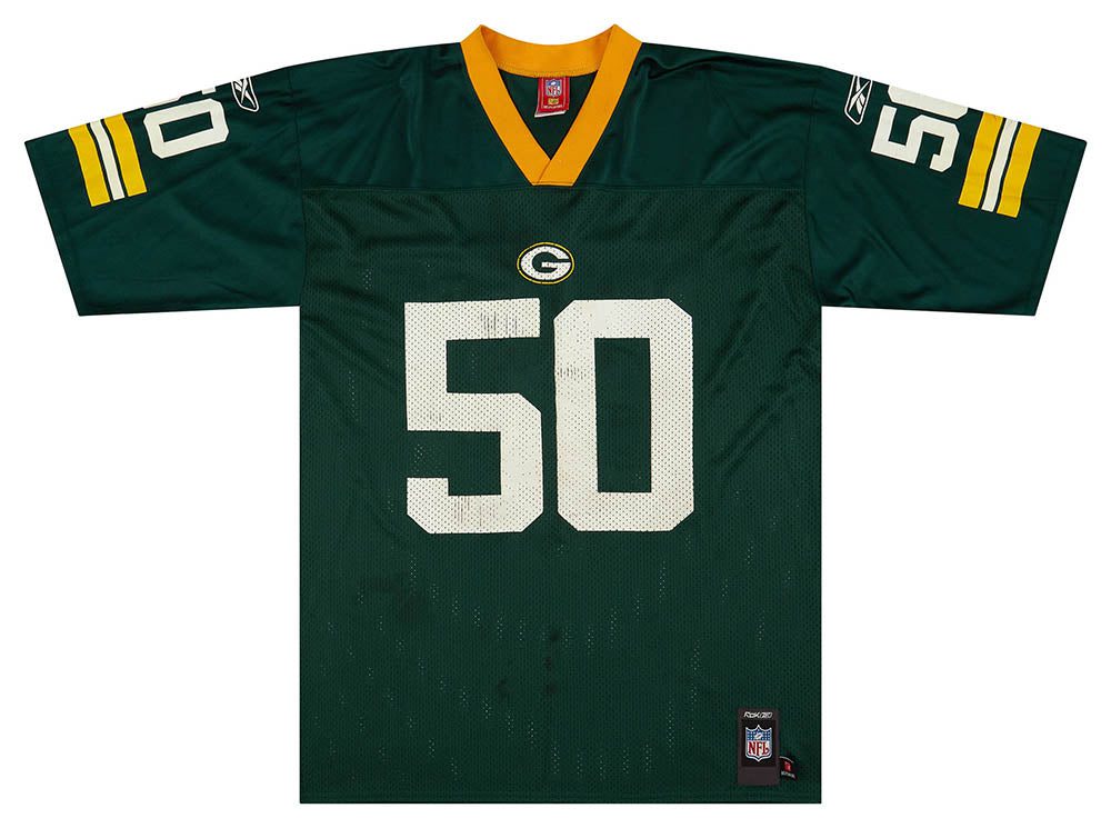 2007 GREEN BAY PACKERS HAWK #50 REEBOK REPLICA JERSEY (HOME) L 1 classicamericansports 38