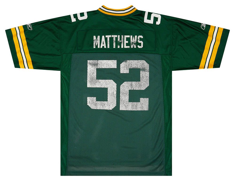 2009-11 GREEN BAY PACKERS MATTHEWS #52 REEBOK ON FIELD JERSEY (HOME) L 2 classicamericansports 39