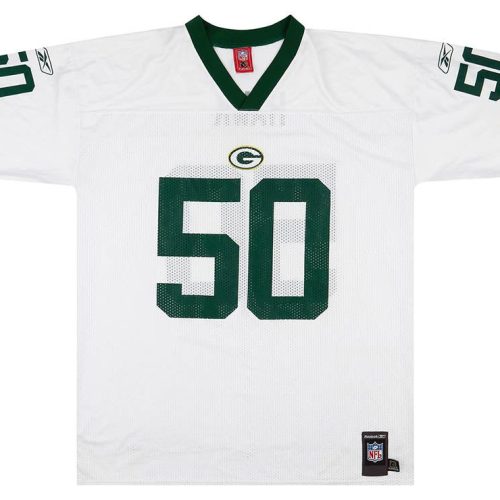 2006 GREEN BAY PACKERS HAWK #50 REEBOK REPLICA JERSEY (AWAY) XL