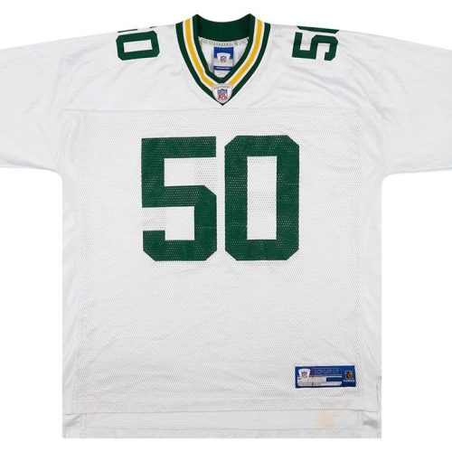2006 GREEN BAY PACKERS HAWK #50 REEBOK ON FIELD JERSEY (AWAY) XL