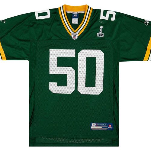 2011 GREEN BAY PACKERS HAWK #50 REEBOK ON FIELD JERSEY (HOME) M