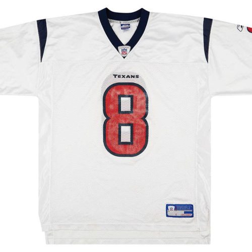 2002-04 HOUSTON TEXANS CARR #8 REEBOK ON FIELD JERSEY (AWAY) XL