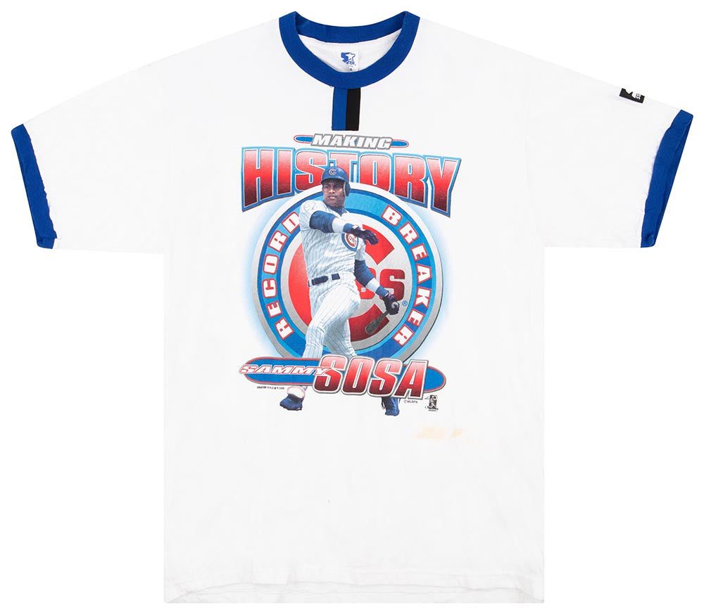 1998 CHICAGO CUBS SAMMY SOSA STARTER TEE L 1 cubts9801 front
