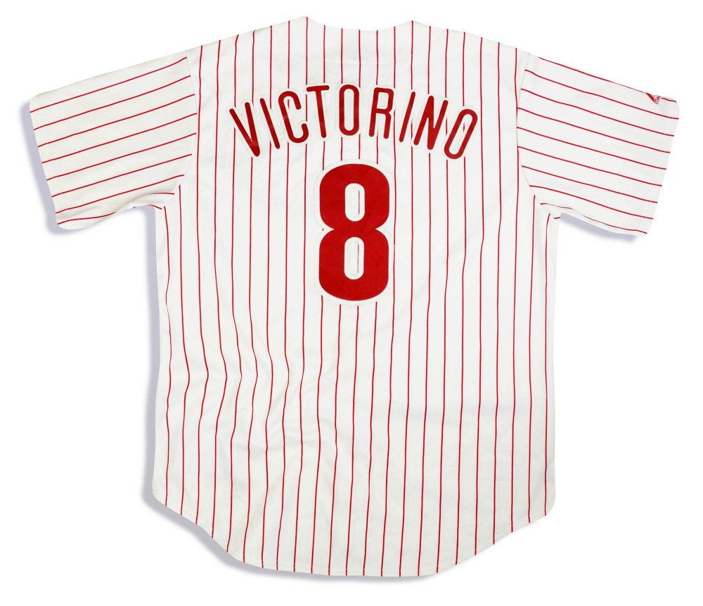 2009-12 PHILADELPHIA PHILLIES VICTORINO #8 MAJESTIC JERSEY (HOME) L 2 dsc 0072