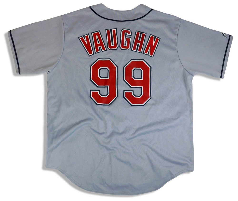 2000's CLEVELAND INDIANS VAUGHN #99 MAJESTIC JERSEY (AWAY) XL 2 dsc 0198