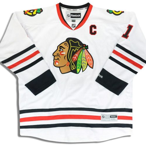 2011-17 CHICAGO BLACKHAWKS GOODFELLA #1 REEBOK JERSEY (AWAY) 4XL