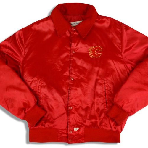 1990's CALGARY FLAMES SHAIN SATIN JACKET L