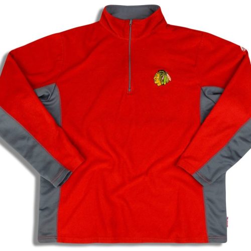 2000's CHICAGO BLACKHAWKS MAJETSIC HALF-ZIP FLEECE TOP M