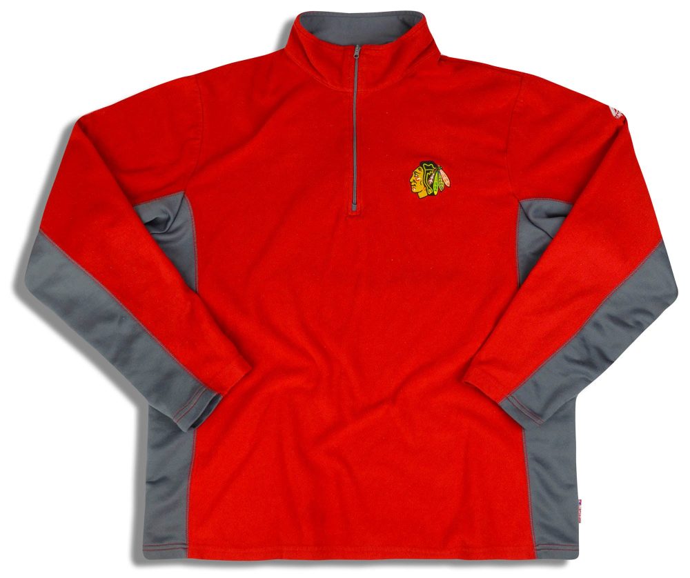 2000's CHICAGO BLACKHAWKS MAJETSIC HALF-ZIP FLEECE TOP M 1 dsc 1040