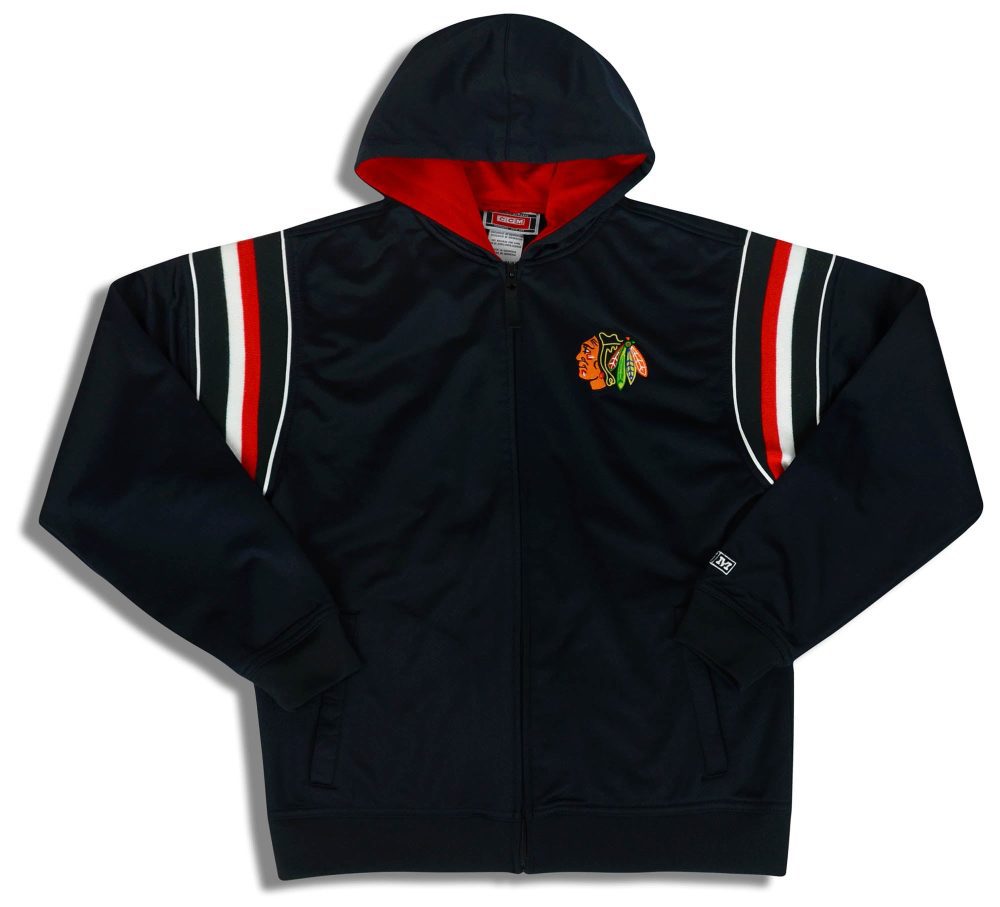 2000's CHICAGO BLACKHAWKS CCM HOODED SWEAT TOP Y 1 dsc 1200