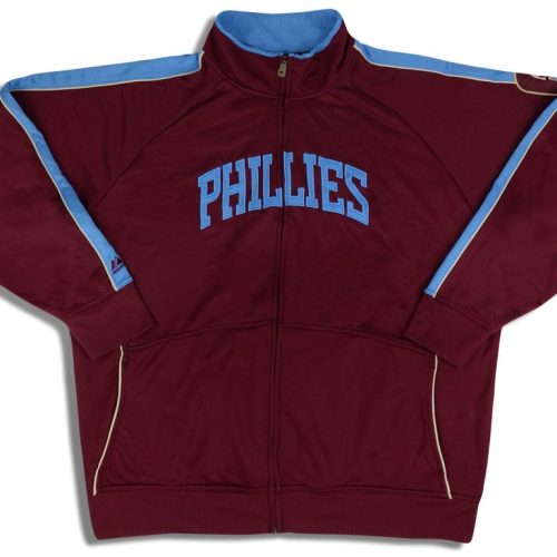 2010's PHILADELPHIA PHILLIES MAJESTIC COOPERSTOWN TRACK JACKET XXL