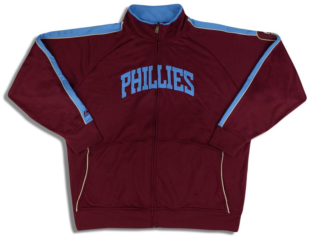 2010's PHILADELPHIA PHILLIES MAJESTIC COOPERSTOWN TRACK JACKET XXL 1 dsc 1421
