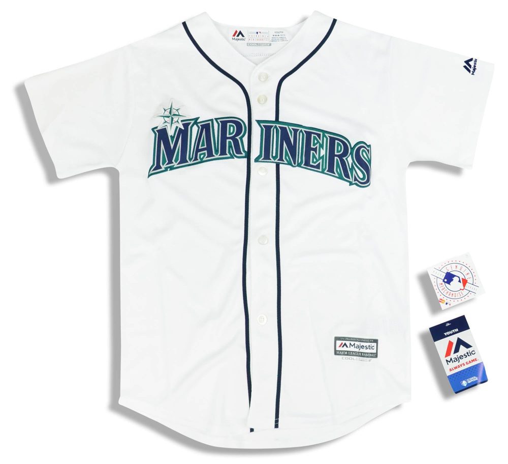 2019 SEATTLE MARINERS MAJESTIC COOL BASE JERSEY (HOME) Y - W/TAGS 1 dsc 2000