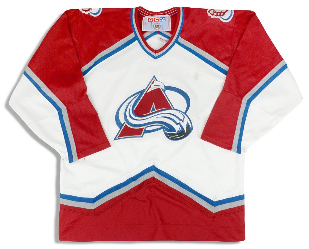 1996-98 COLORADO AVALANCHE CCM JERSEY (HOME) L 1 dsc 2393