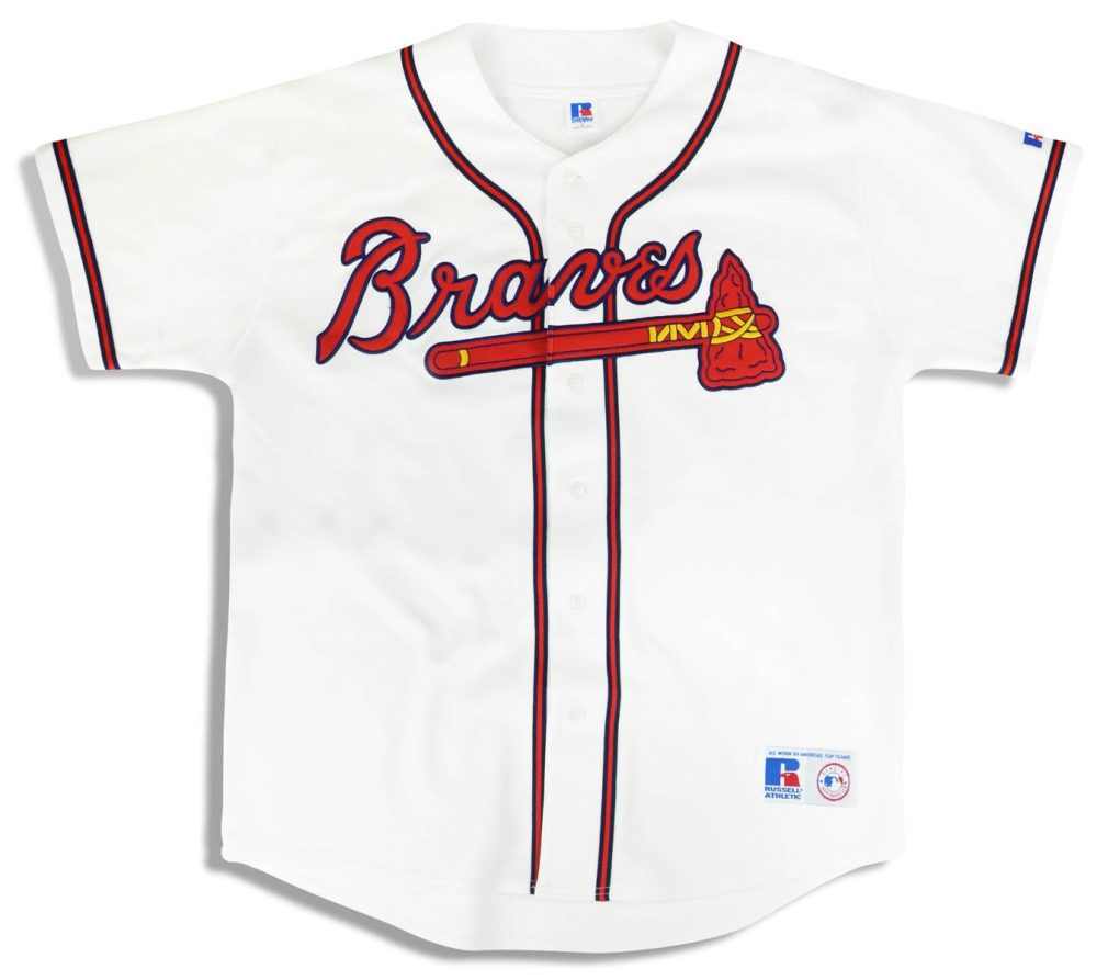 2000-04 ATLANTA BRAVES RUSSELL ATHLETIC JERSEY (HOME) L 1 dsc 2436