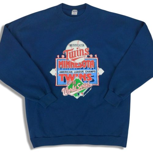1991 MINNESOTA TWINS WORLD SERIES TRENCH SWEAT TOP XXL