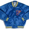 1990’s ST. LOUIS BLUES CHALK LINE SATIN VARSITY JACKET XL 3 dsc 2771