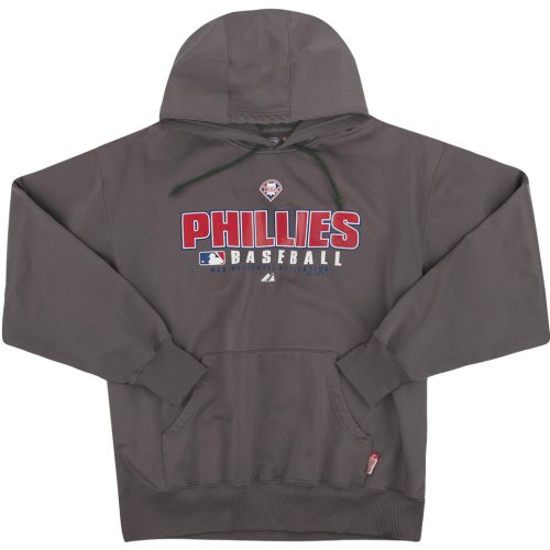 2008 PHILADELPHIA PHILLIES MAJESTIC HOODED SWEAT TOP L