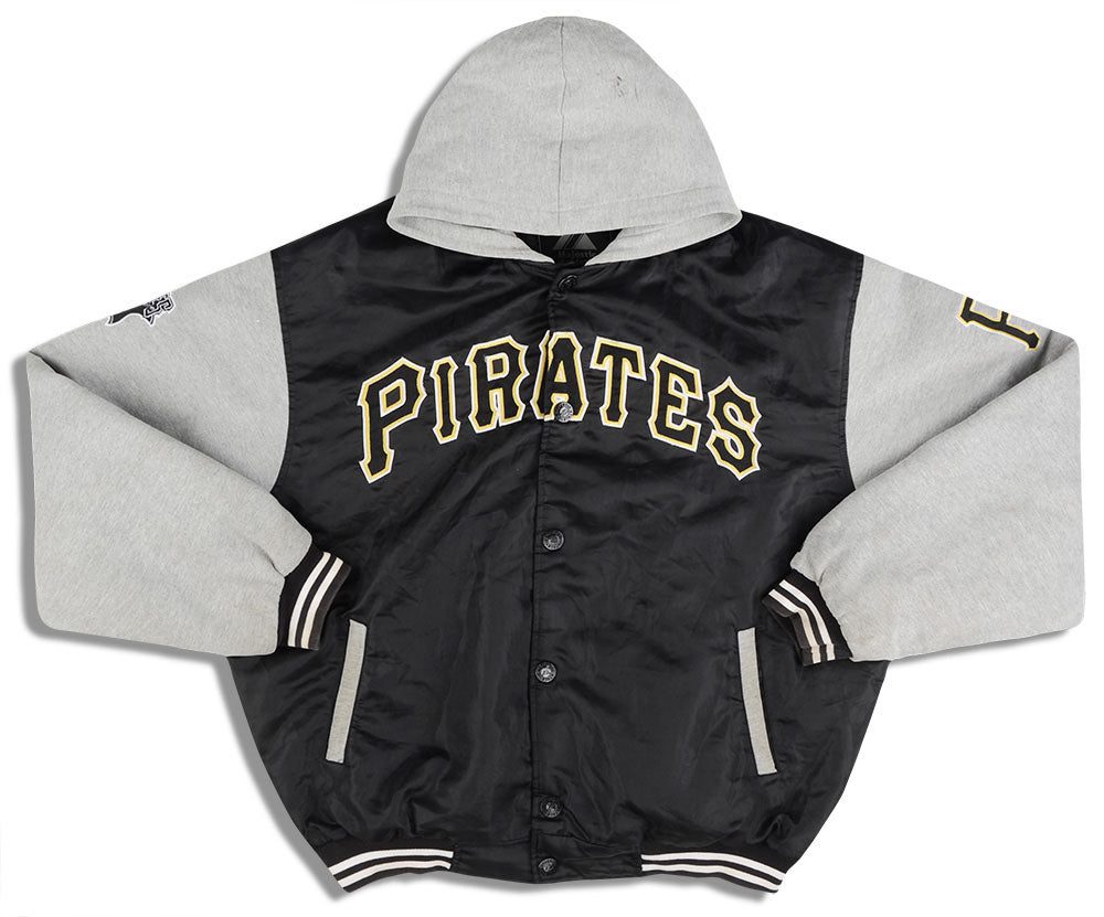 2000's PITTSBURGH PIRATES MAJESTIC HOODED VARSITY JACKET L 1 hyde0169