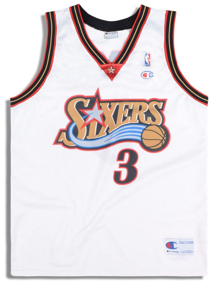 1998-00 PHILADELPHIA 76ERS IVERSON #3 CHAMPION JERSEY (HOME) L 1 hyde0669 1 1 ca3016df 3626 4f1a a994 71d6b235aa92