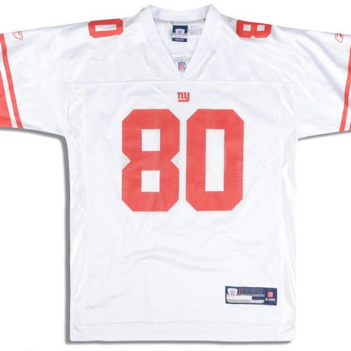 2007 NEW YORK GIANTS SHOCKEY #80 REEBOK ON FIELD JERSEY (AWAY) L