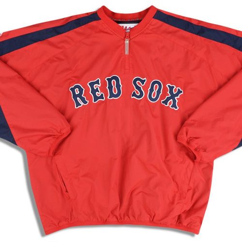 2010's BOSTON RED SOX MAJESTIC 1/4 ZIP SHELL JACKET L