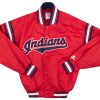 1990's CLEVELAND INDIANS STARTER SATIN JACKET M 2 indj9009 front 1