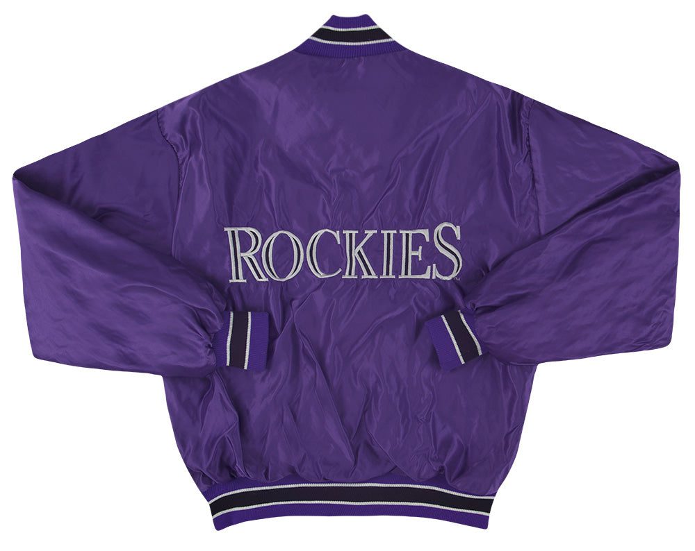 1990's COLORADO ROCKIES SATIN VARSITY JACKET L 2 jed mw03063