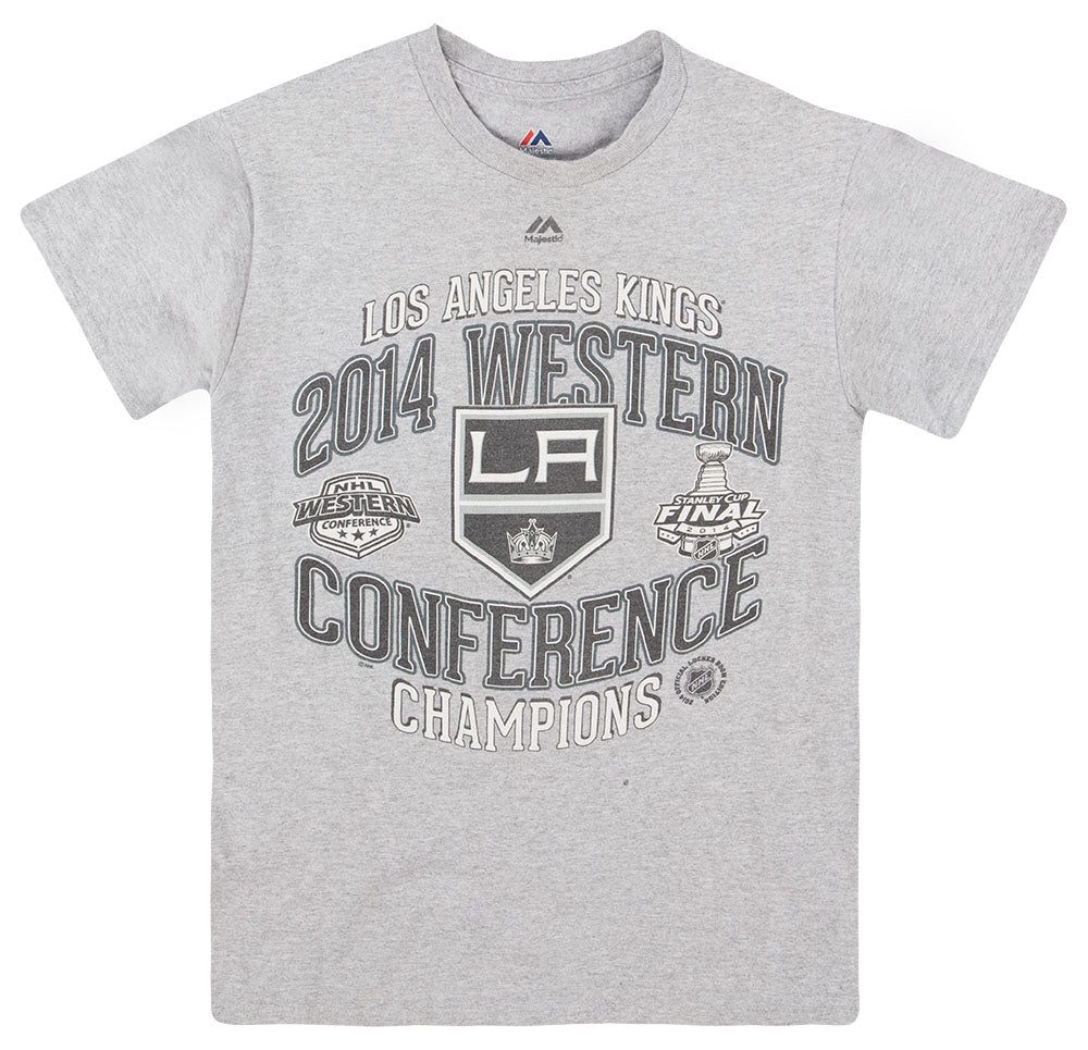 2014 LA KINGS WESTERN CONFERENCE CHAMPIONS MAJESTIC TEE S 1 jess04126