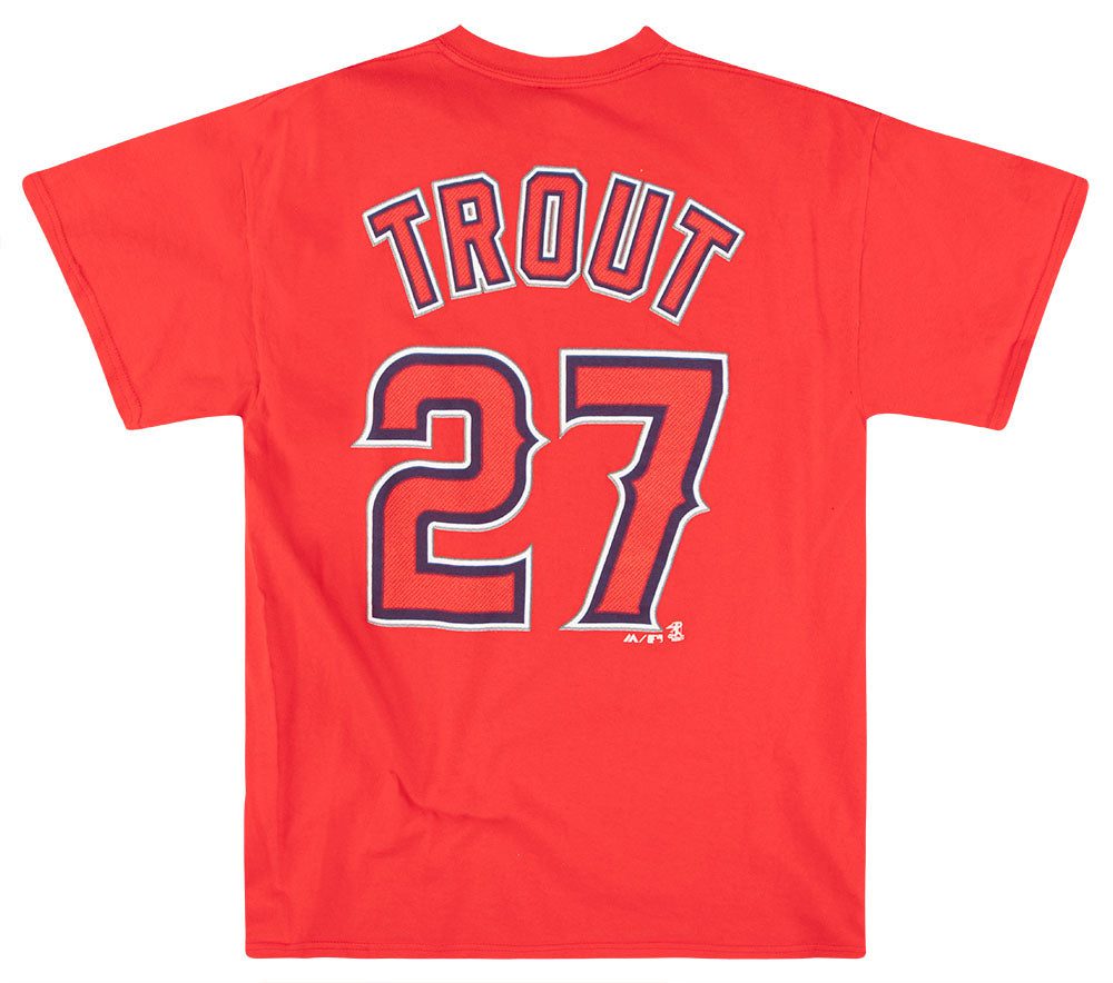 2015 LA ANGELS TROUT #27 MAJESTIC TEE M 2 jess04145
