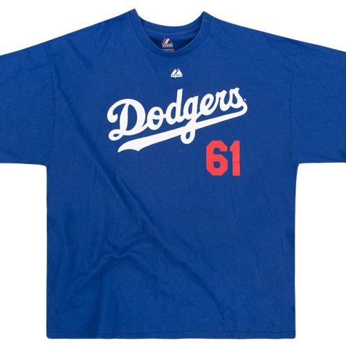 2012 LA DODGERS BECKETT #61 MAJESTIC TEE XXL