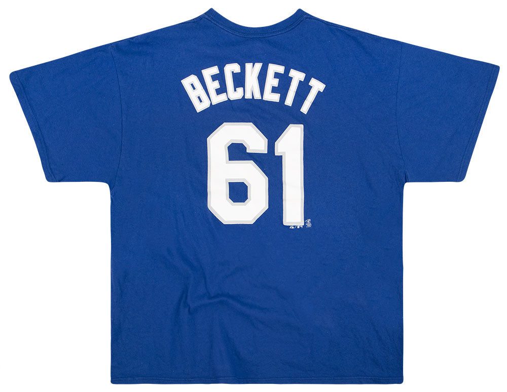 2012 LA DODGERS BECKETT #61 MAJESTIC TEE XXL 2 jess06549