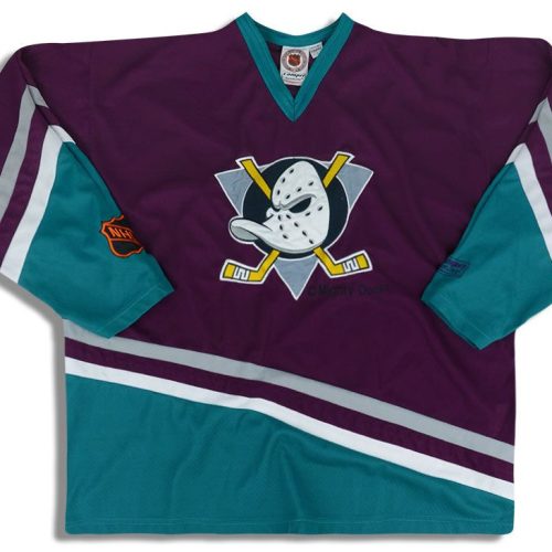 1990's ANAHEIM DUCKS #22 CAMPRI TEAMLINE JERSEY (AWAY) L