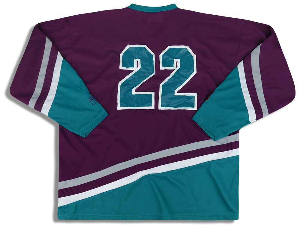 1990's ANAHEIM DUCKS #22 CAMPRI TEAMLINE JERSEY (AWAY) L 2 jlh 2018