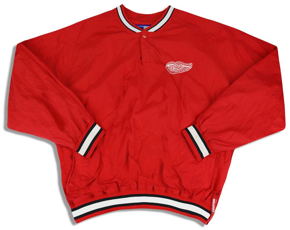 1990's DETROIT RED WINGS STARTER PULLOVER JACKET L 1 jlh 3329